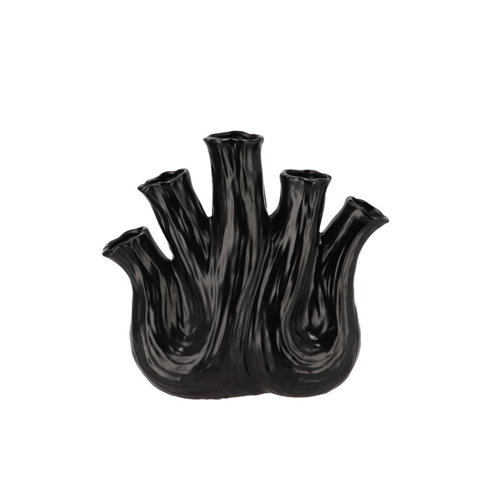 <h4>Aglio Black Vase Oval 25x11x24cm</h4>