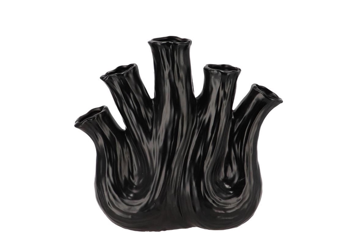 Aglio Black Vase Oval 25x11x24cm