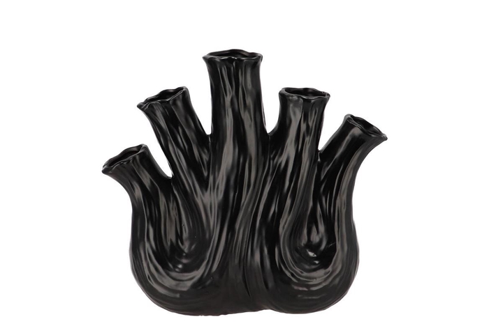 Aglio Black Vase Oval 25x11x24cm Nm