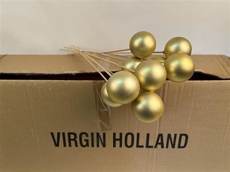 Kerstbal Op Stok Mat Goud