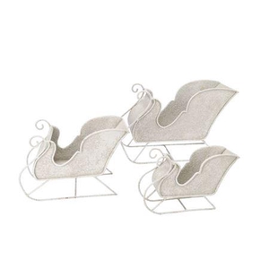 Kaya White Sleigh S/3 40x16x26/29x13x20/24x9x15cm