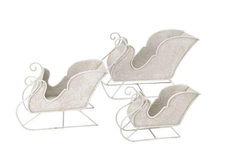 Kaya White Sleigh S/3 40x16x26/29x13x20/24x9x15cm