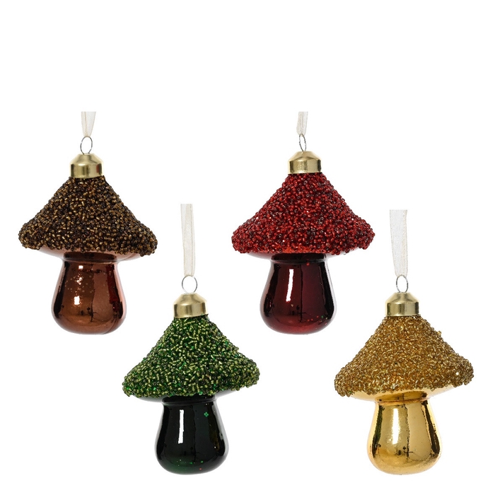 Kerstbal Bal paddenstoel 90mm