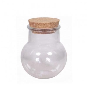 Glass Terrarium Ball vase+cork d08/13*13.5cm