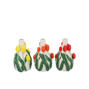 Isa Dutch Orange/yellow/red Vase Neck Tulip Ass 14x13x22cm