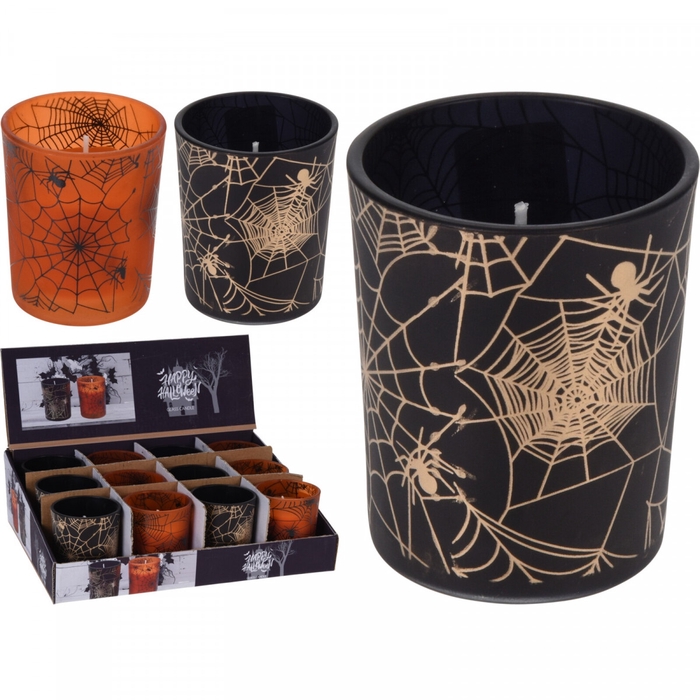 <h4>Halloween Glas+kaars d05*7cm</h4>