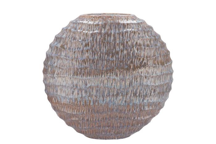 <h4>Inga Jada Grey Oval Vase Active Glaze Wave 41x14x39cm</h4>