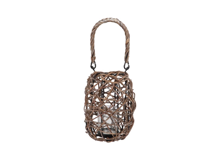 <h4>Lantern Masa Natural Vine Wood Round 16x22cm Nm</h4>