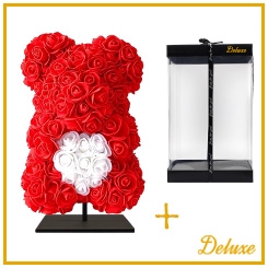 <h4>arr6 Deco beer 25cm - Rood wit hart</h4>