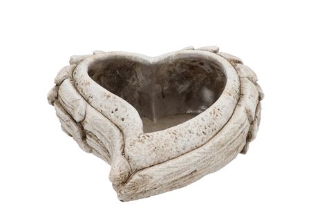 <h4>Concrete Saint Heart Top Wings Planter Curved 26x2</h4>