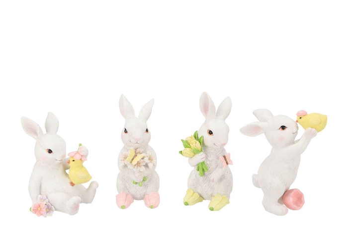 <h4>Mimi Pastel Bunny Flowers Ass 10x9x17cm</h4>