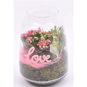 Glas cilinder Zef met hals 16cm