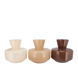 Beau Natural Brown Mix Neck Sphere Vase Ass 26x25cm