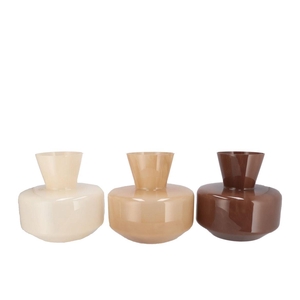 Beau Natural Brown Mix Neck Sphere Vase Ass 26x25cm