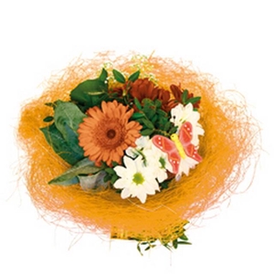 Bouquet holder sisal round loose Ø20cm orange 10pce/bundle