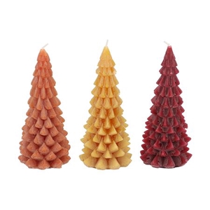 Frosty Autumn Spices Mix X-mas Tree Candle 9x20cm