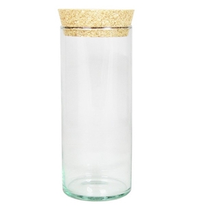 Glas Eco cilinder+kurk d08.5*20cm