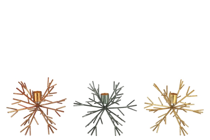 <h4>Cosmo Autumn Mix Candle Holder Snowflake Ass 17x17x15cm</h4>