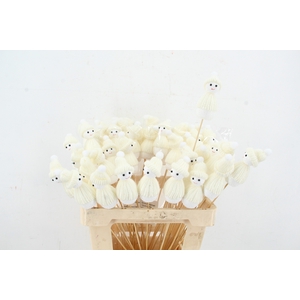 Stick Snowman 10cm White