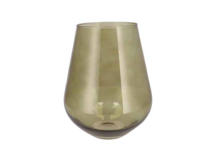<h4>Mira Olive Green Glass Wide Vase 20x20x22cm</h4>