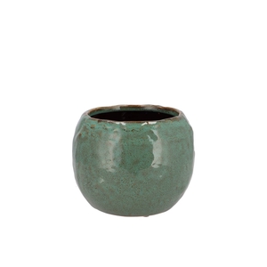 Iron Stone Green Ball Pot 14x14x10cm