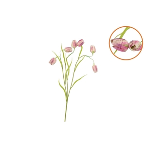 Silk Fritillary Flower Pink Single Stem 58cm