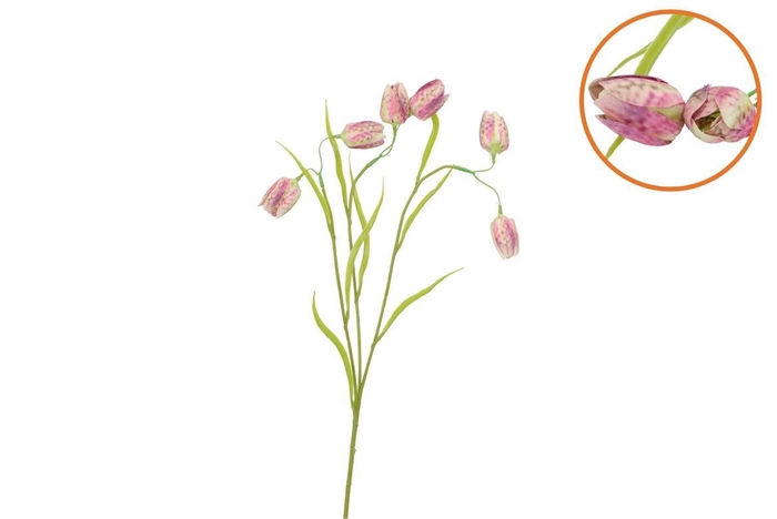 <h4>Silk Fritillary Flower Pink Single Stem 58cm</h4>