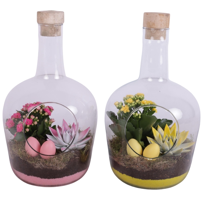 <h4>Easter Arr. Indoor Glass Vase with Hole Ø18cm with 2PP</h4>