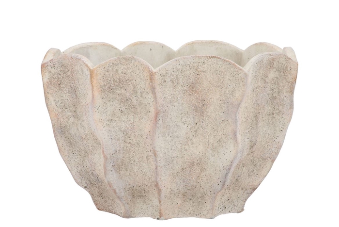 <h4>Alaska Wavy Sand Oval Pot 31x19x21cm</h4>