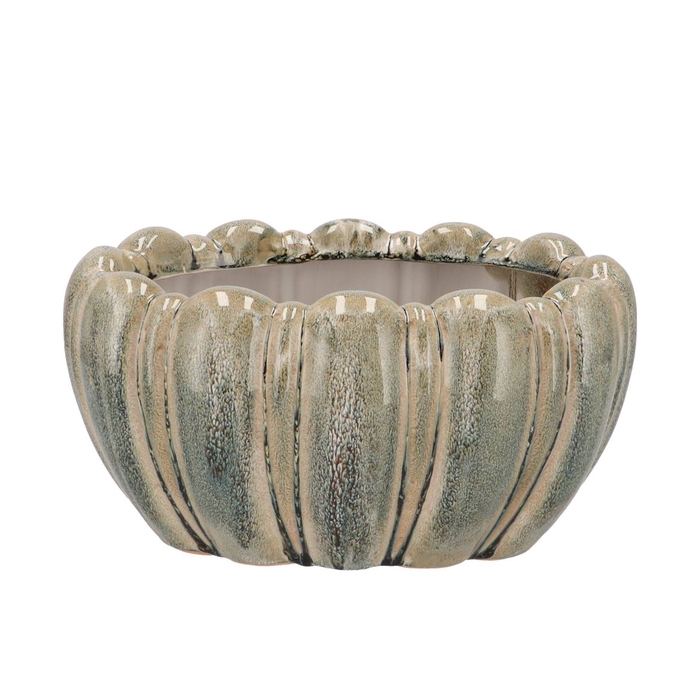 <h4>Inga Green Pot Oval Active Glaze 29x20x15cm</h4>