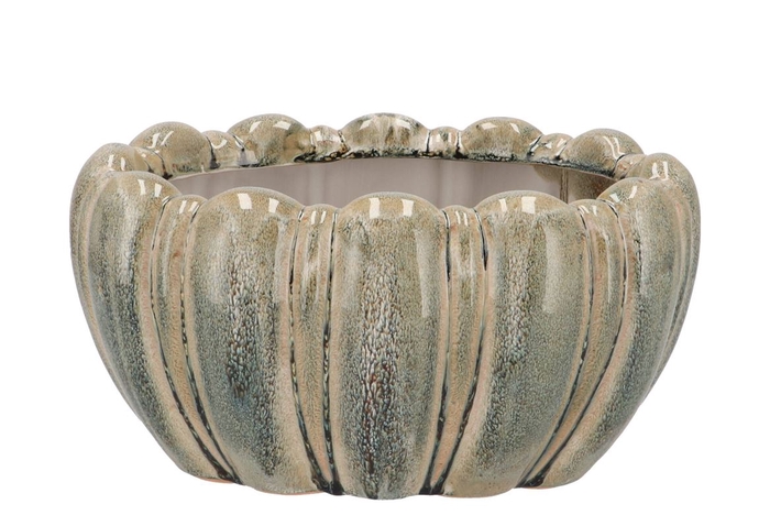 <h4>Inga Green Pot Oval Active Glaze 29x20x15cm</h4>