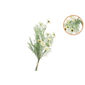 Silk Poppy Rudbeckia Wildflowers White 78cm