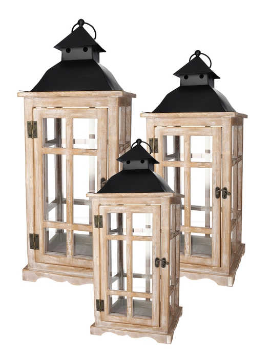 <h4>DF05-730260200 - Set/3 Lantern Kenzi 28x28x72 grey wash</h4>