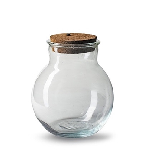 Glass ball vase+led d20 20cm