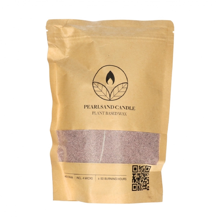 <h4>Kaars Pearlsand 400gr + 4lont</h4>