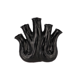 Aglio Black Vase Oval 36x17x33cm Nm