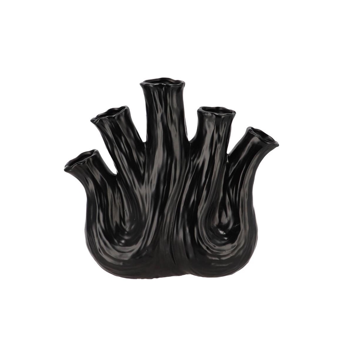 <h4>Aglio Black Vase Oval 36x17x33cm Nm</h4>