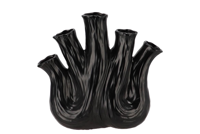 Aglio Black Vase Oval 36x17x33cm Nm