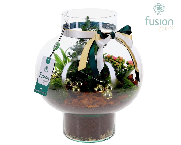 <h4>Green Bottle Laura Medium met Kerst Arrangement</h4>