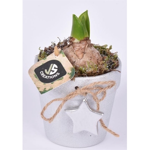 Keramiek met zilver ster 10cm