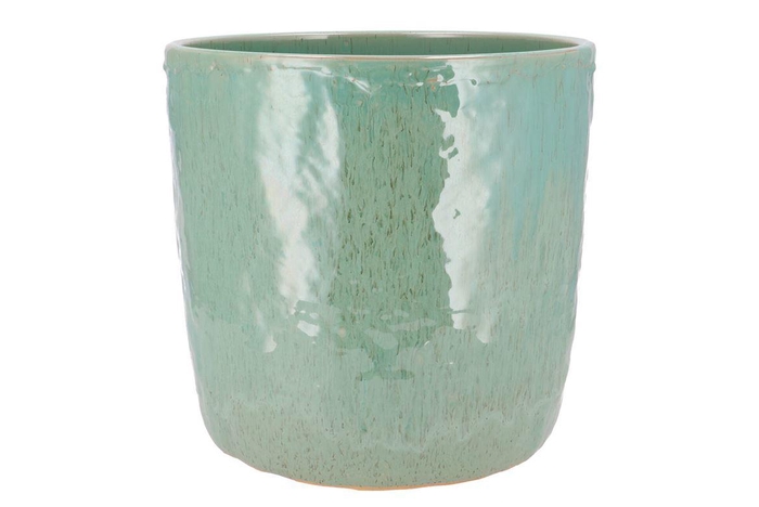Iron Stone Aqua Green Pot 24x24x23cm