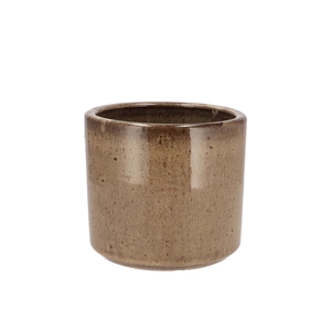 Javea Cilinder Pot Glazed Taupe 13x12cm