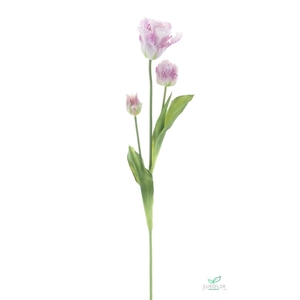 SILK FLOWERS - PARROT TULIP SPRAY SALLY LAVENDER 71CM