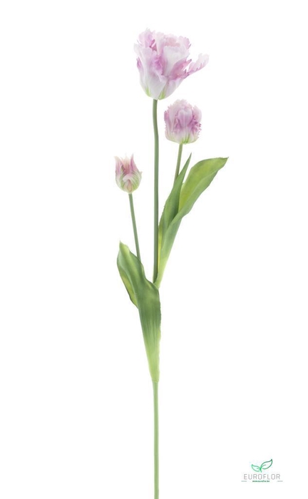 SILK FLOWERS - PARROT TULIP SPRAY SALLY LAVENDER 71CM