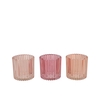 Roman Sweets Pink Mix Glass Candle Holder Ass 9x9x9cm