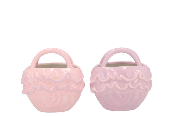 Yfke Dreamy Light Pink/purple Vase Bag Ruffle Ass 20x13x20nm