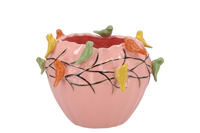 <h4>Bird Pot Pink 19x19x15cm</h4>