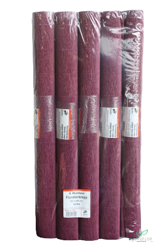 FLORISTENCREPE 50CM*2,5M ERIKA 5 ROLLEN