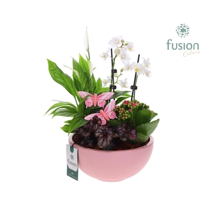 Schaal keramiek Moon Large bijstekker roze mat Arrangement