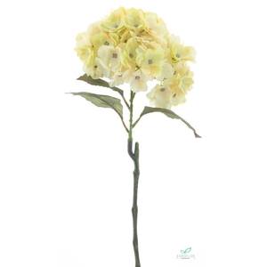 SILK FLOWERS - GARDEN HYDRANGEA SPRAY BALDWIN GREEN 63CM